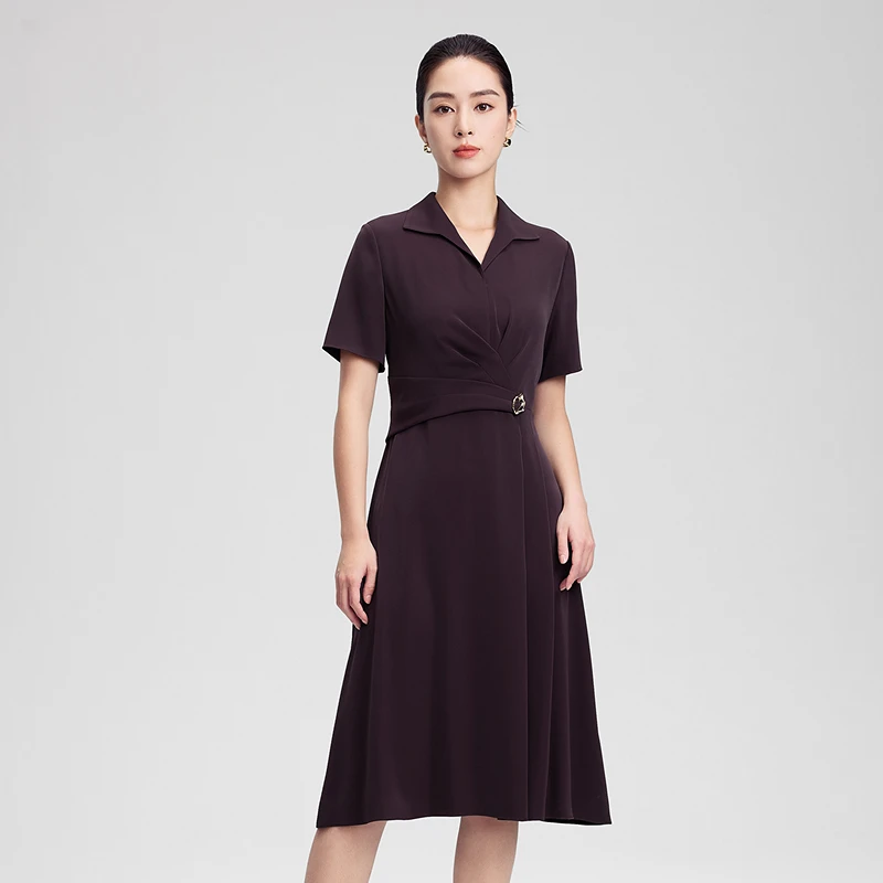 赢智尚上新高端紫色连衣裙优雅别致高级ZF02839