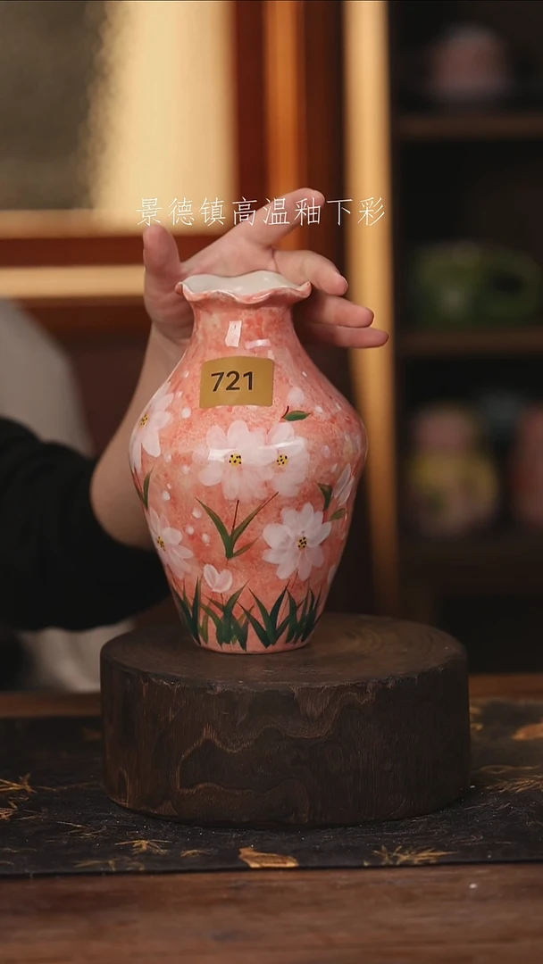 陶瓷景德镇高温釉下手绘陶瓷@L721@