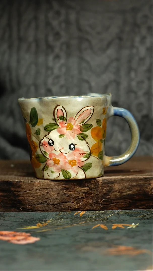 【闪购商品】杯釉下彩手工手绘同款陶器