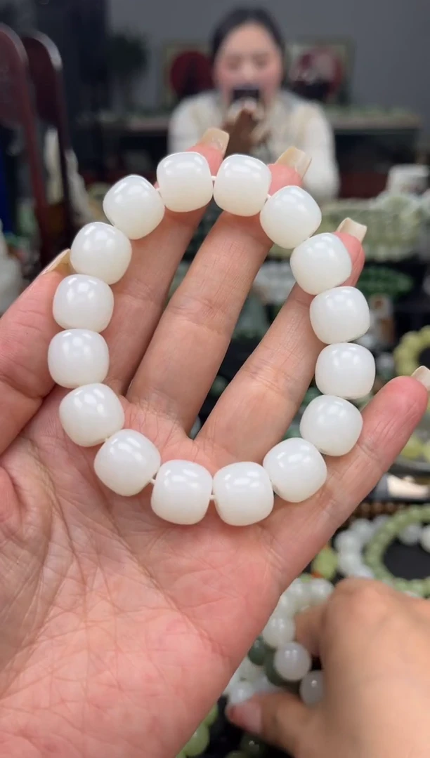 【闪购商品】和田玉手串未镶嵌新疆黑山白玉卡14