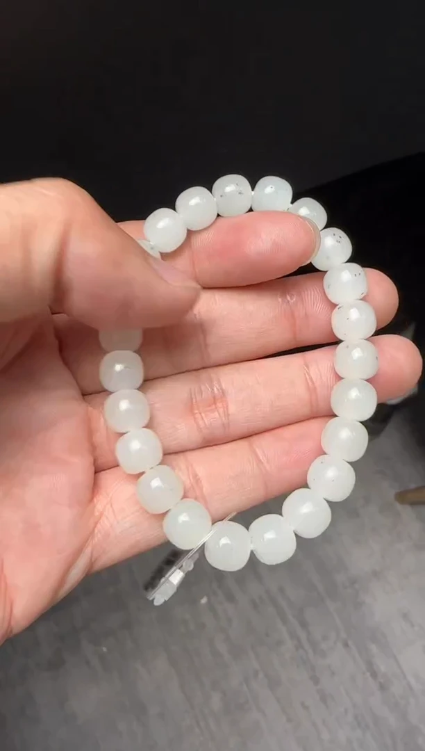 未镶嵌手串和田玉黑山料手串卡8x9