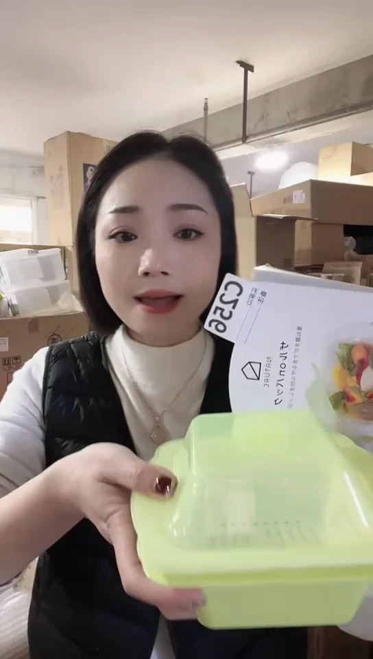 【闪购商品】瓷片进口家用百货微波炉加热盒一个绿C256