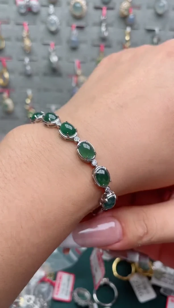 翡翠银S925镶嵌吊坠(不含链)、