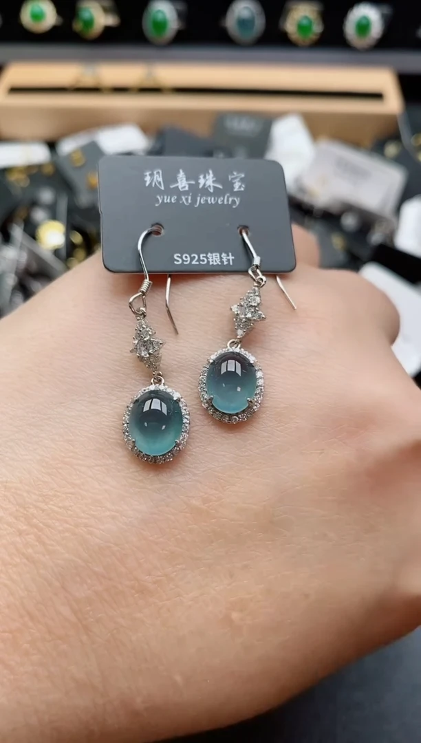 银S925镶嵌戒指翡翠1