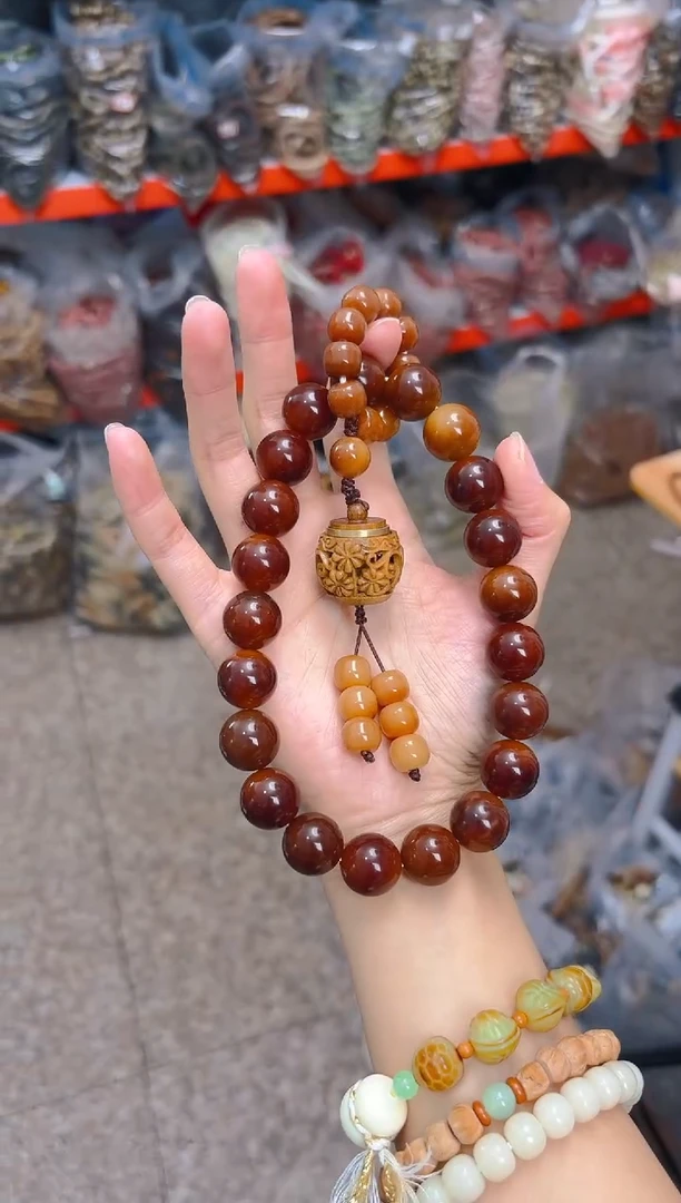 吊坠菩提根/象牙果深色栗子香炉手持 车挂