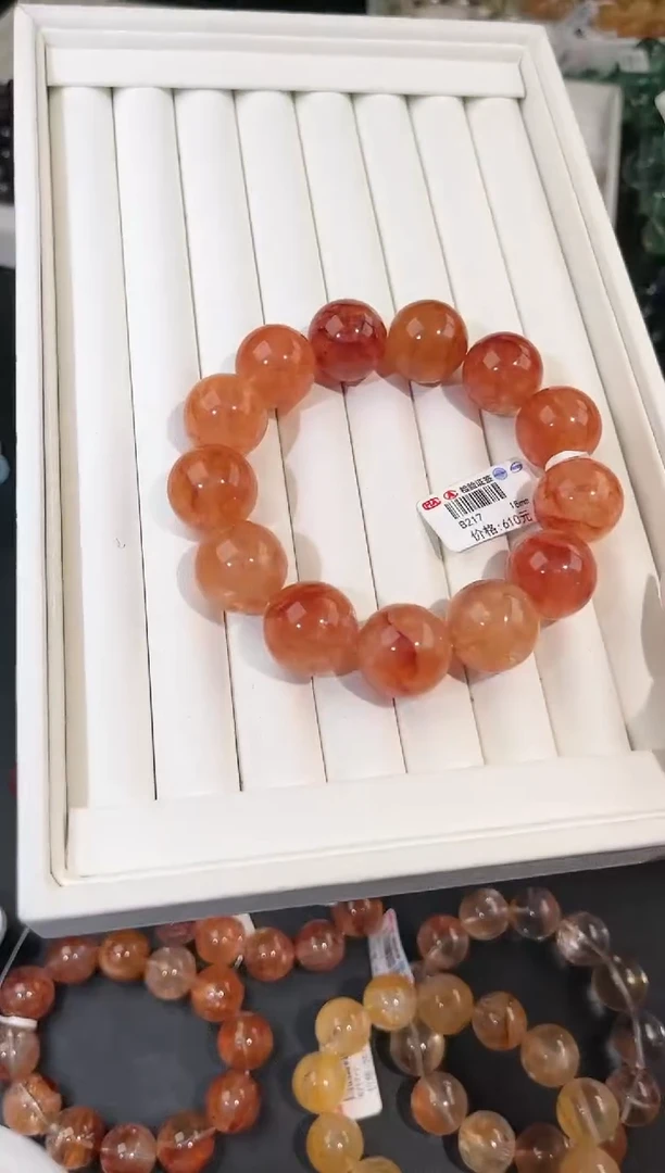 水晶手链未镶嵌多样性发一Q74红胶花18mm