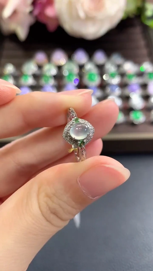 18K金镶嵌戒指翡翠b17多样性一件发货