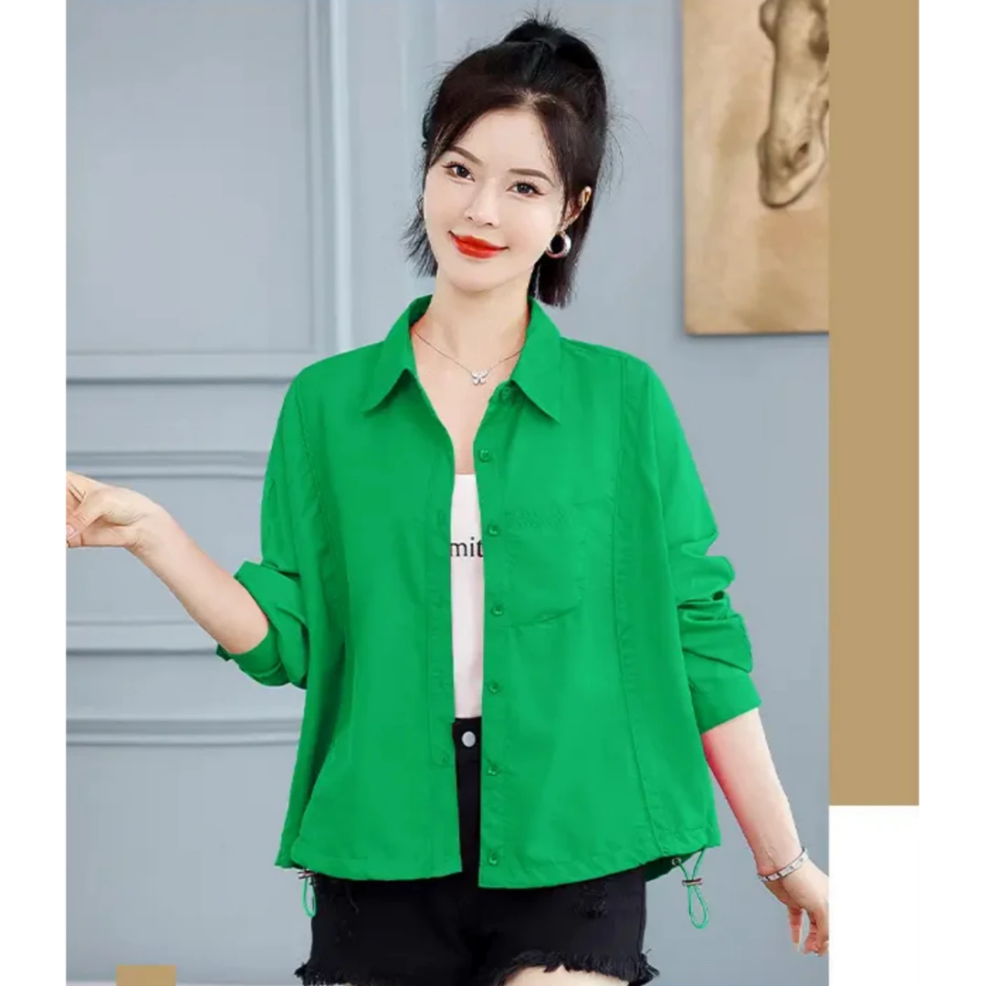 春秋热卖设计感款时尚宽松纯色单排扣衬衫S332