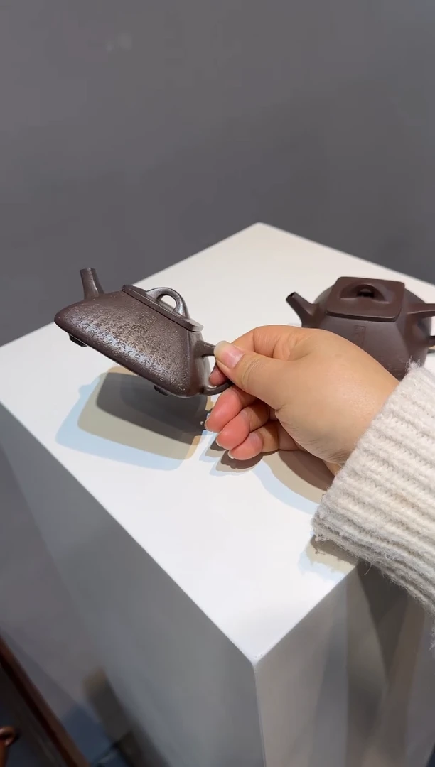 茶壶紫砂伯*40目四方石瓢刻绘