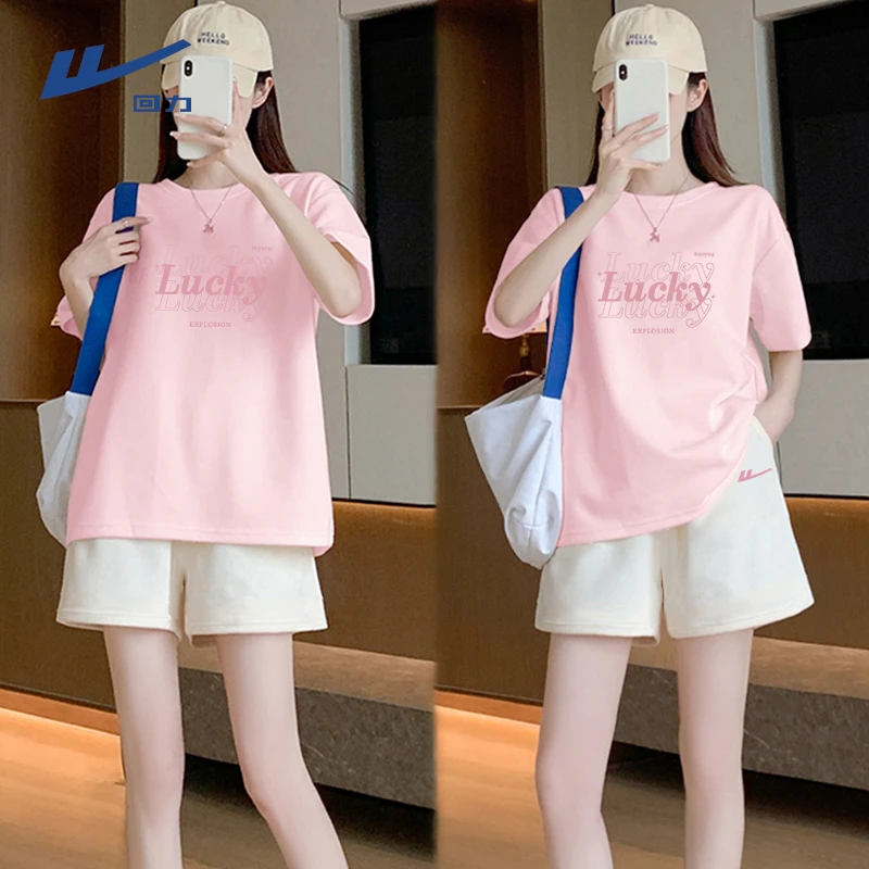 【回力】韩版夏季女装套装2025新款夏季设计感短袖短裤搭配一整套X