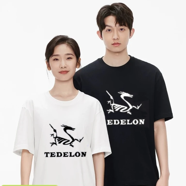 TEDELON夏日纯棉防晒T恤情侣短袖印花上衣抗菌