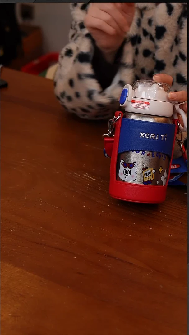 陶52-小茶日记内外纯钛儿童保温杯500ML-蓝色-CF5844