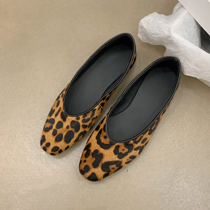 【Alex轻奢】马毛套脚浅口单鞋法式风时尚舒适软底真皮奶奶鞋1905