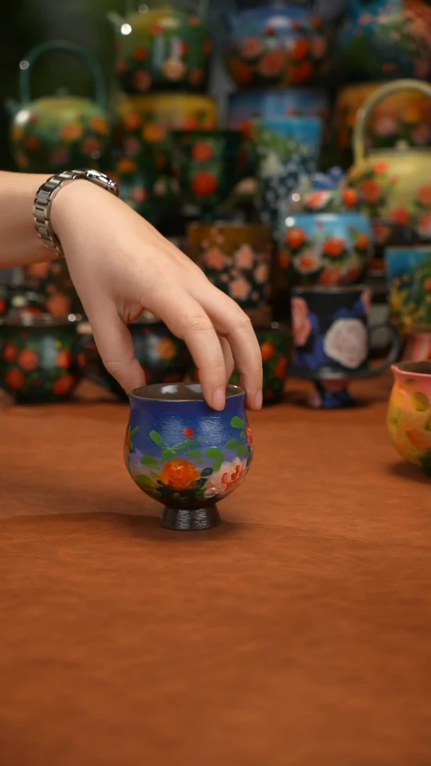 紫砂油画手绘釉下彩