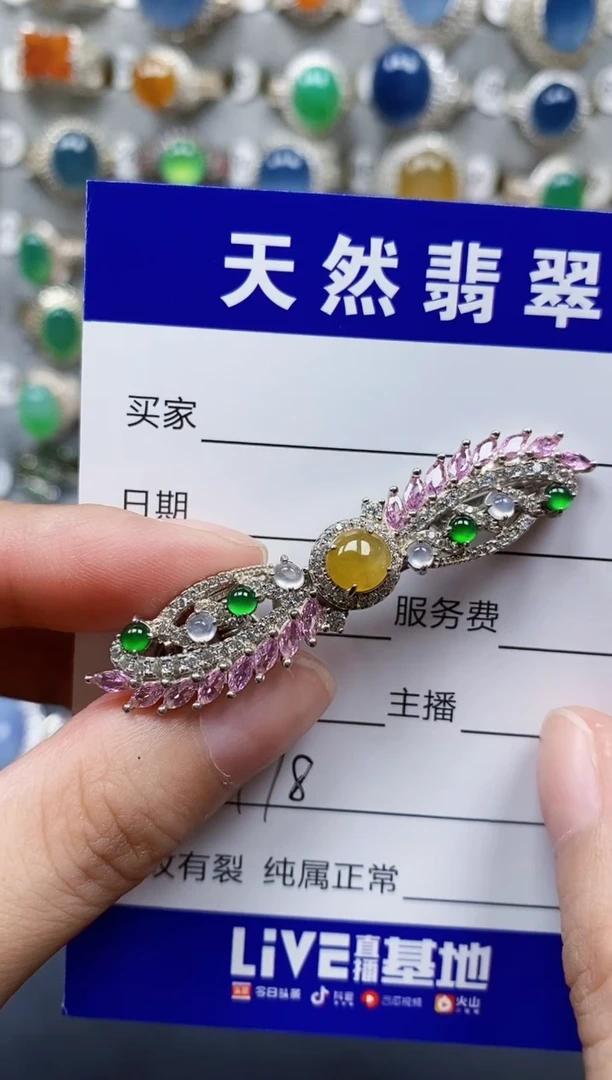 翡翠银S925镶嵌颈饰778