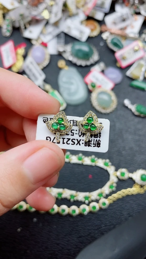 银S925镶嵌戒指翡翠1