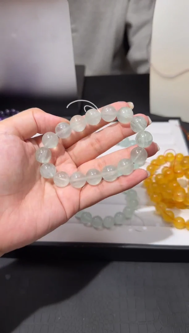 未镶嵌手链萤石薄荷曼波绿萤石13mm手串