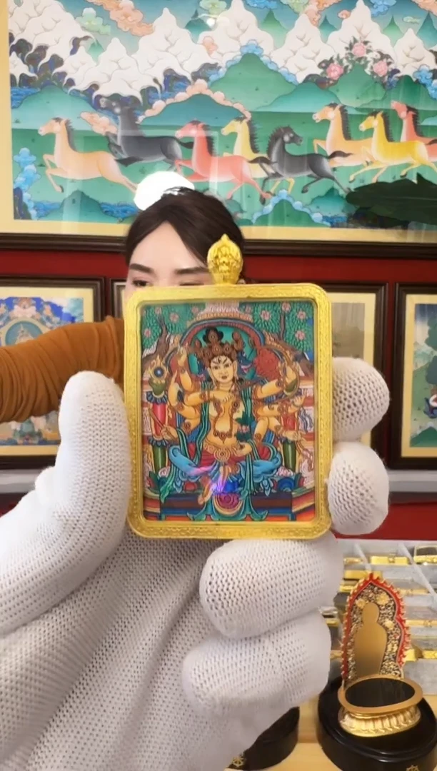 吊坠文老师-热贡纯手绘唐卡 周毛