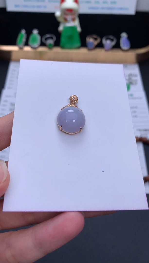 18K金镶嵌挂件翡翠48小时鉴赏期 退货不扣服务费