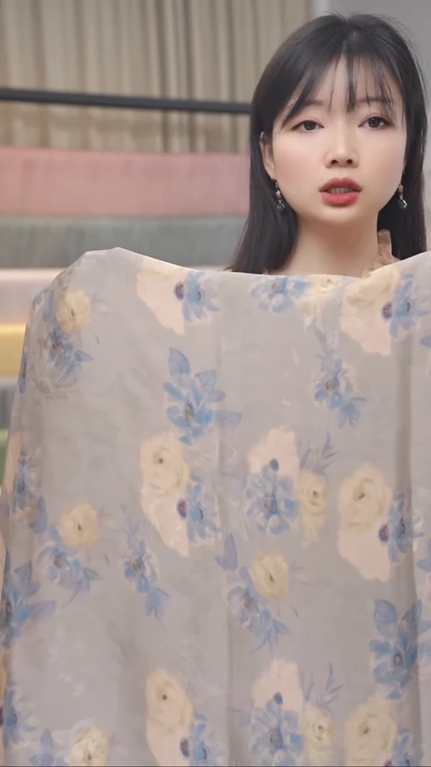 （布头）全孔罗植物染芍药花3.08-2.7米不支持退换