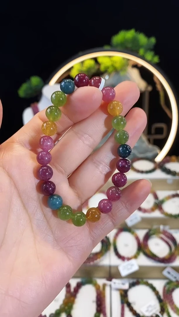 【闪购商品】碧玺手串未镶嵌G2475素圈颜色微差