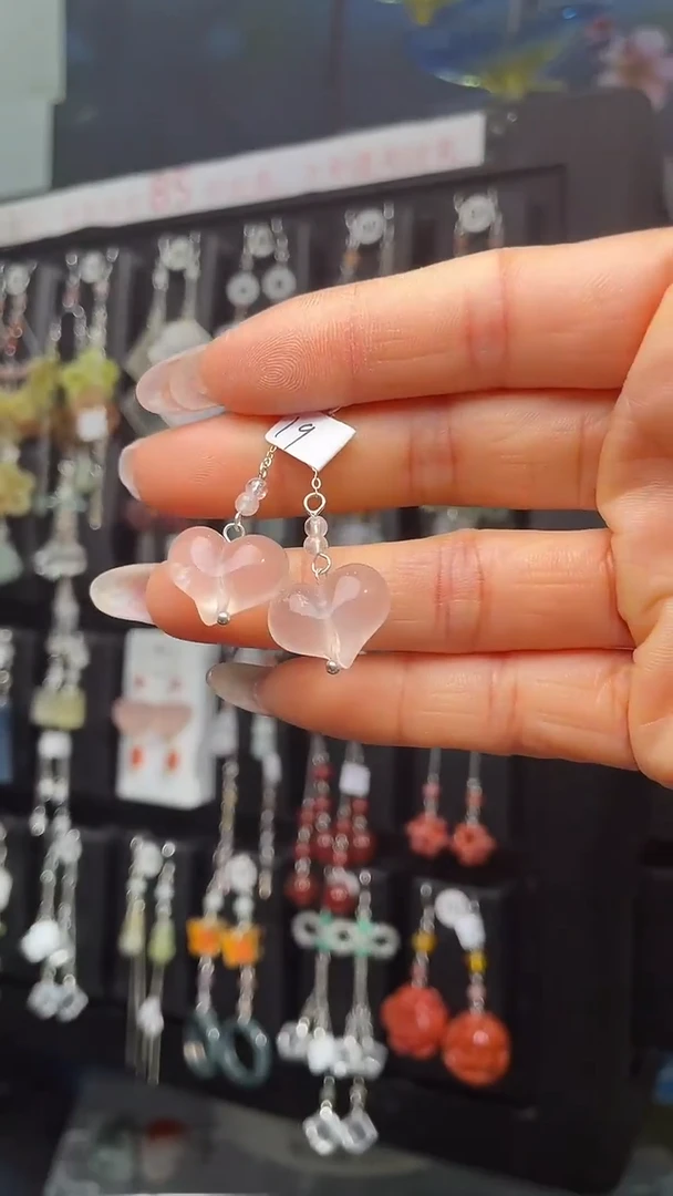 银S925镶嵌耳饰紫晶甜*?甜豆