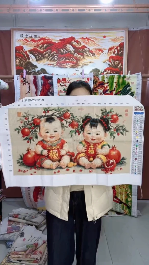 棉年画娃娃十字绣