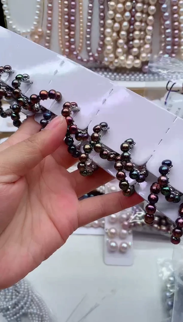 合金淡水珍珠耳饰多样性发其一，非无暇