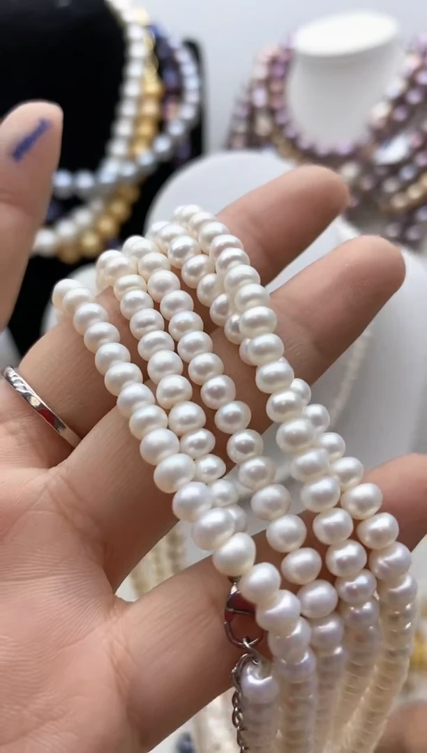 【闪购商品】淡水珍珠颈饰钛钢65