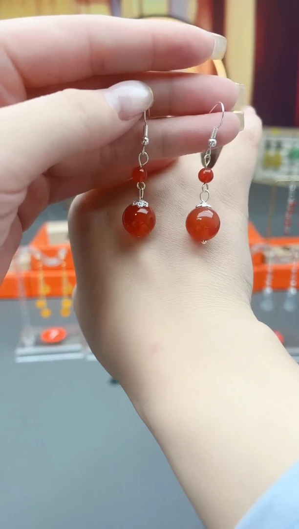 未镶嵌耳钉玛瑙/玉髓409