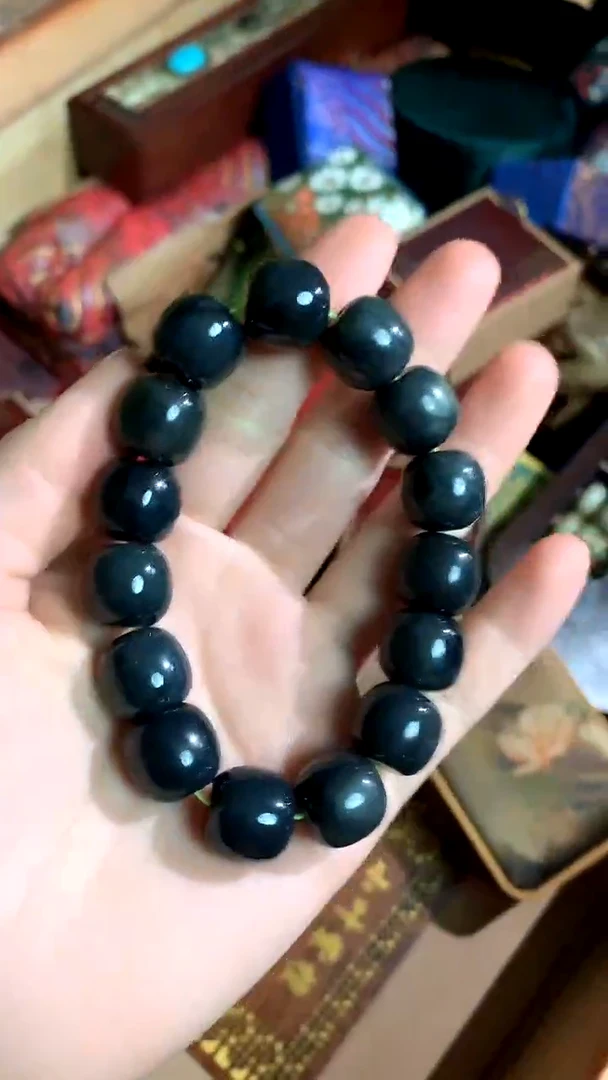 【闪购商品】和田玉（墨玉）手串未镶嵌德诚精品专属摆件