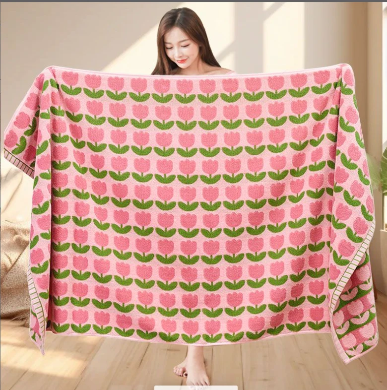 【花园浴巾】（70*140cm）浴巾毛巾套件吸水速干不掉毛（赠同款毛巾）