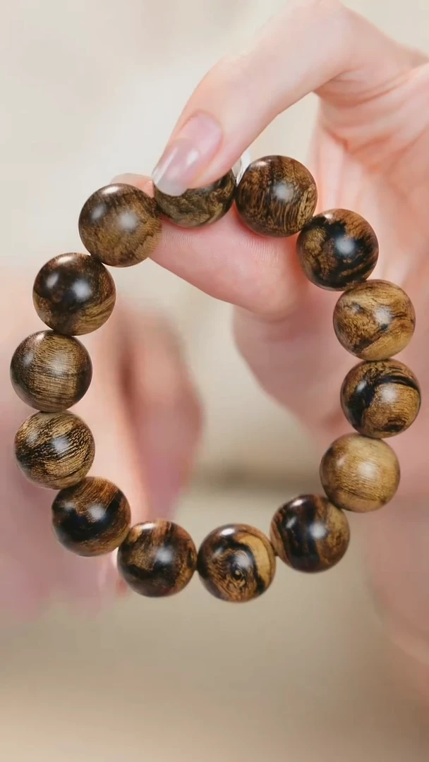 手串沉香【博物馆】越南富国岛赛级5A古董虎斑瘤疤1.6单圈