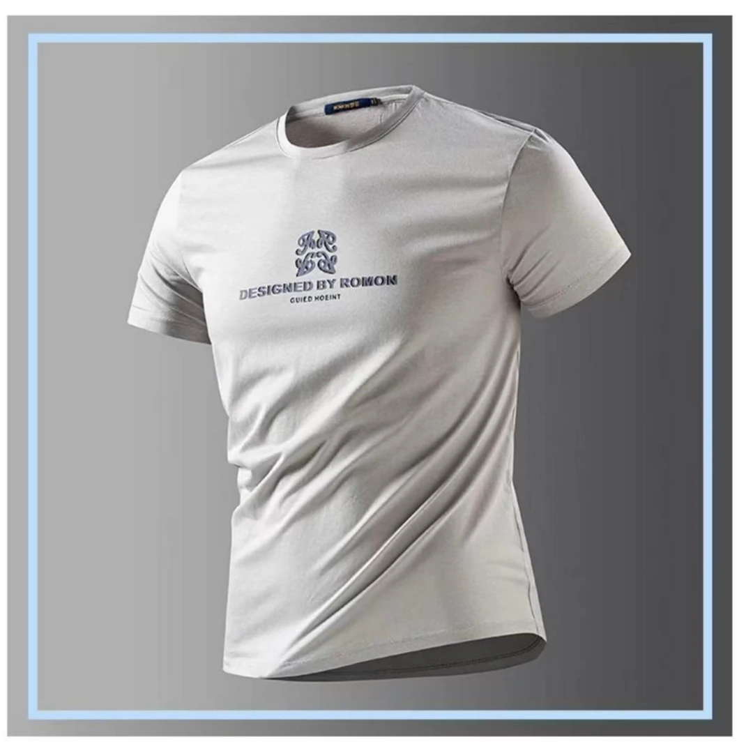 【艺菲专属】提花高级感男款短袖T恤薄款透气通勤