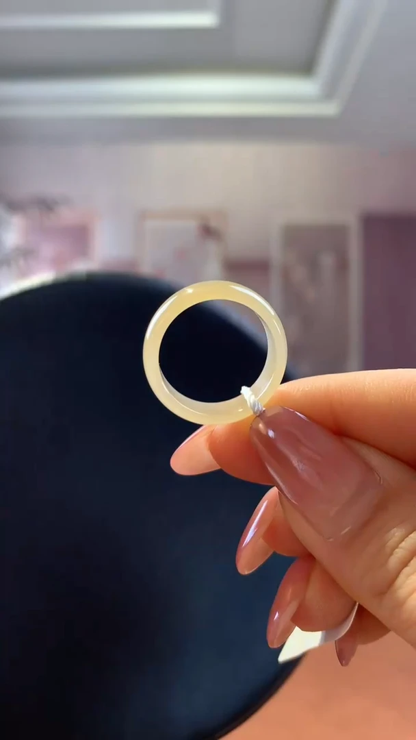 【闪购商品】和田玉戒圈未镶嵌黄口14#戒圈