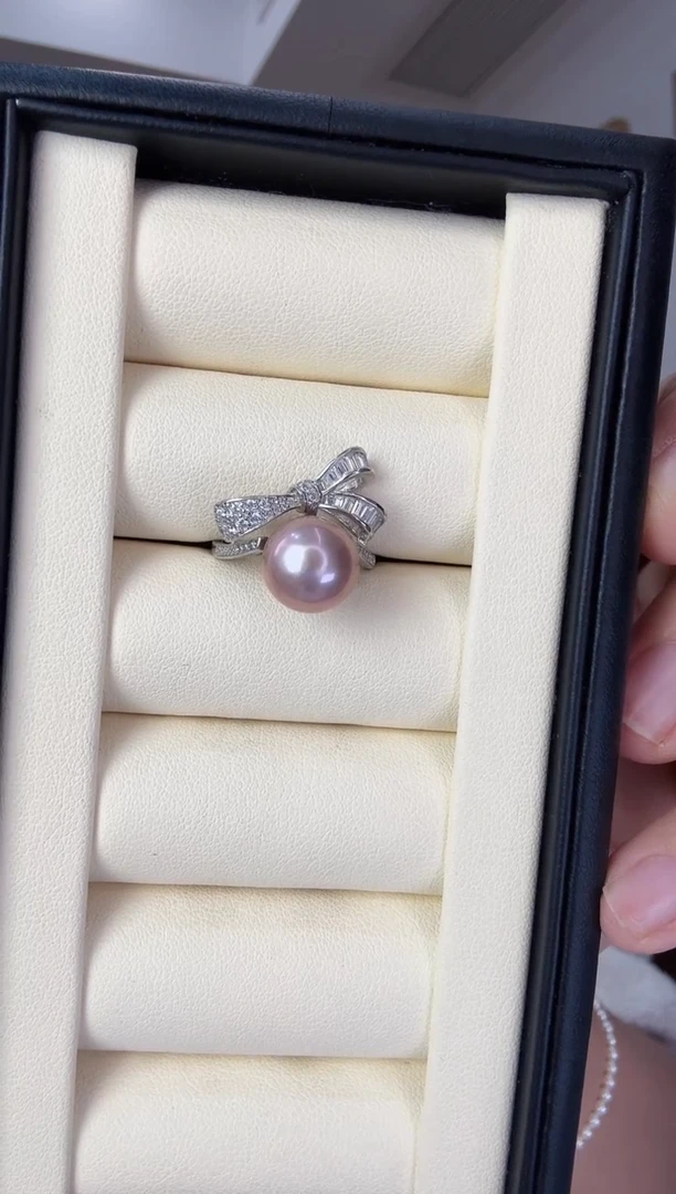 【闪购商品】淡水珍珠戒指银S925镶嵌SGYS绮丽紫珠