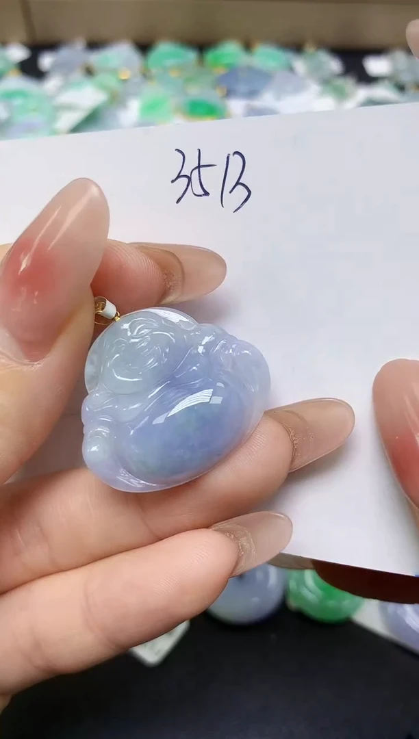 翡翠18K金镶嵌颈饰 天然缅甸翡翠A货