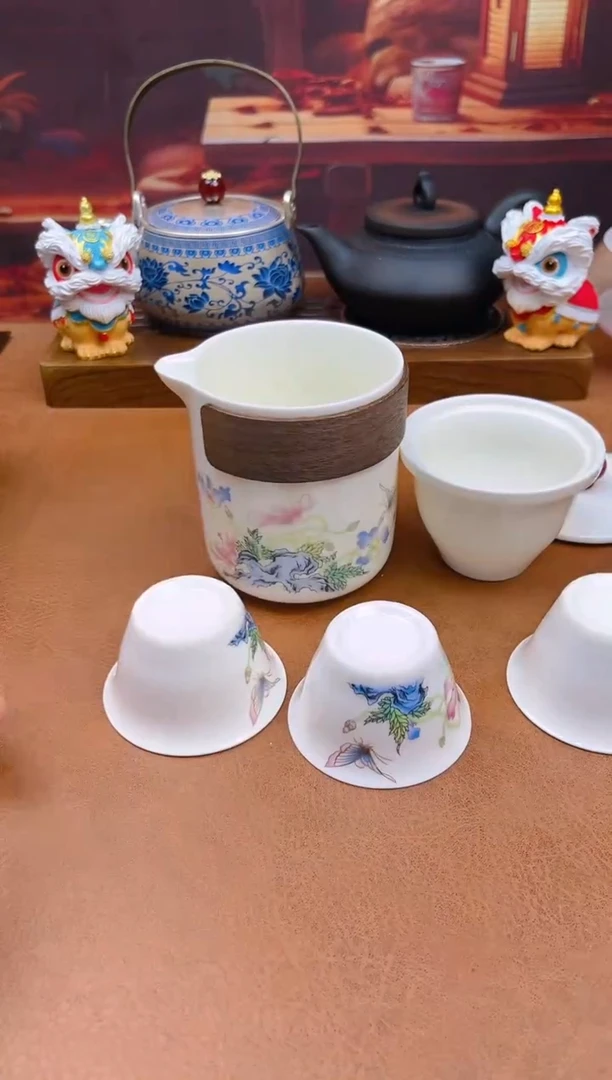 陶瓷茶具摆件旅行套组