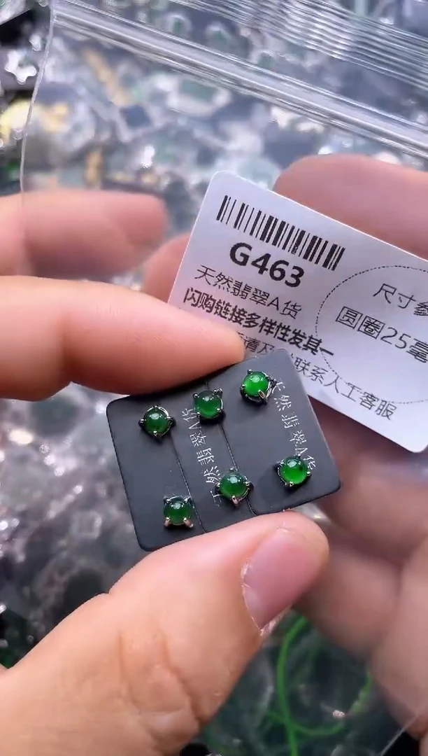 【闪购商品】翡翠颈饰未镶嵌G463耳钉 多样性发其一