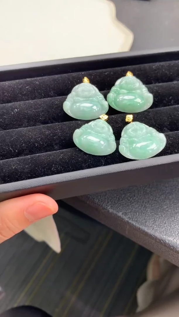 吊坠(赠链)18K金镶嵌翡翠FA167 翡翠佛公 多样性发其一