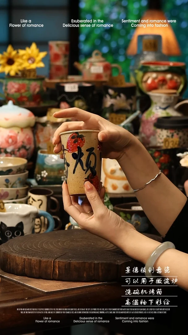 陶瓷景德镇高温釉下彩手工手绘款式