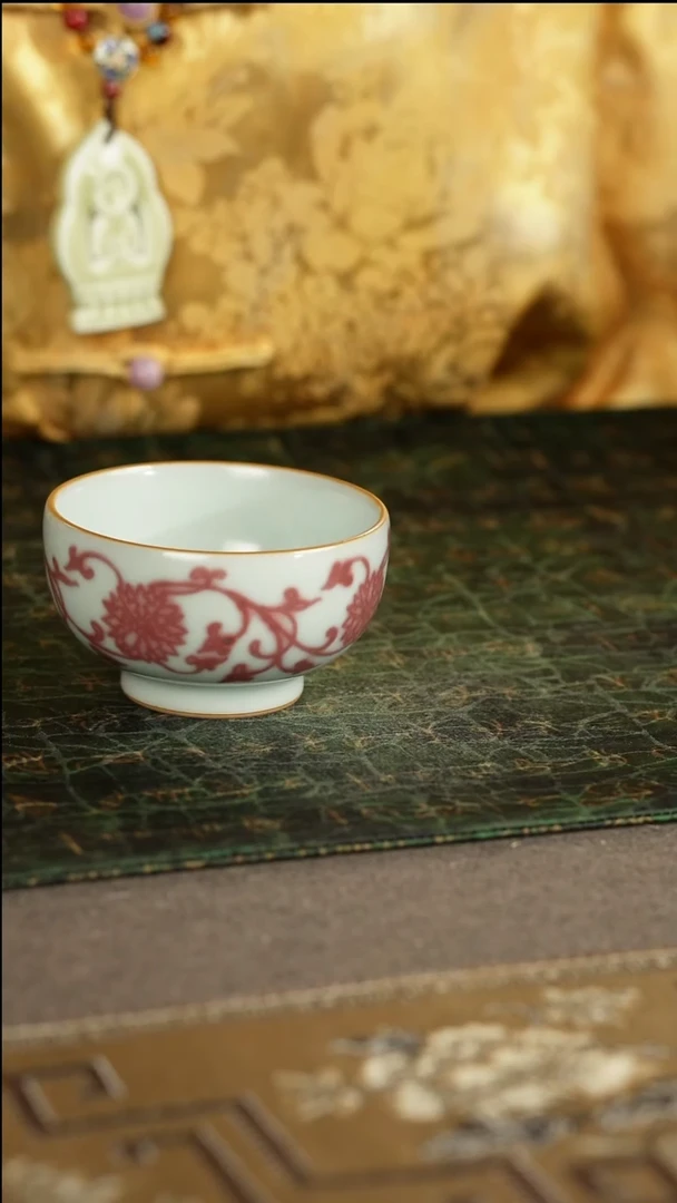 善窑厂汝窑全釉里红主人杯