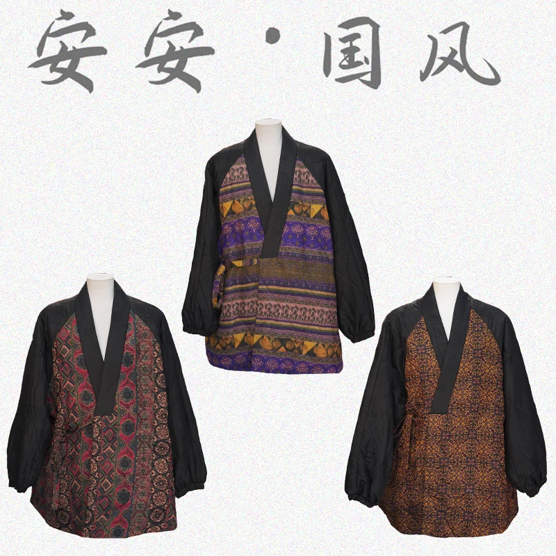 【几何禅意】新中式秋冬款加厚羊毛驼毛宽松棉服长款外套718