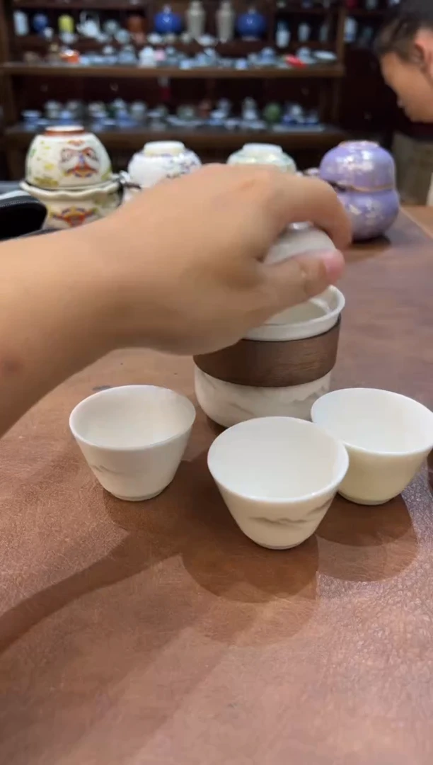 真的很便宜超好看会开片的旅行茶具