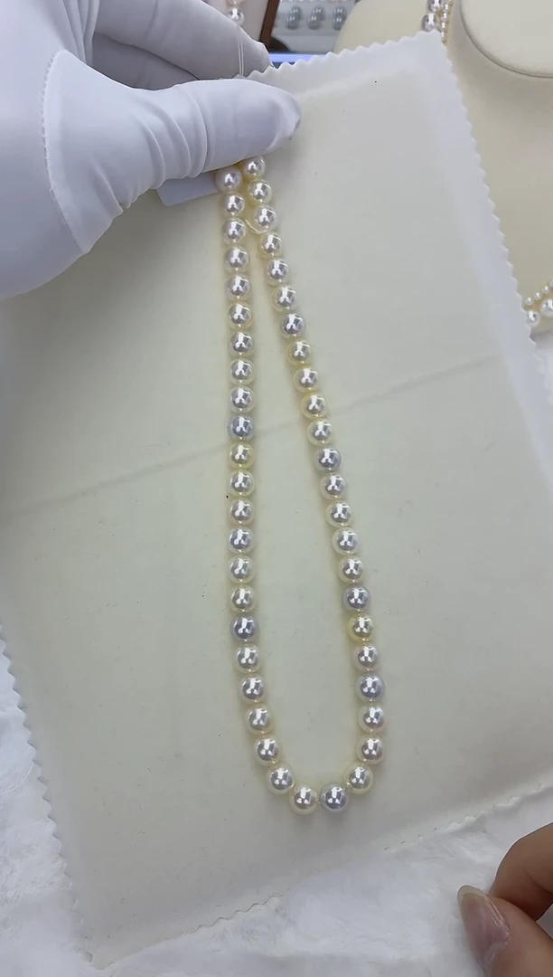 未镶嵌项链海水珍珠Akoya 糖果项链 8-8.5MM