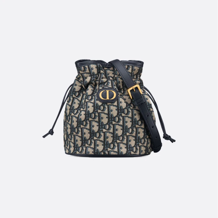 全新未使用 DIOR/迪奥 30Montaigne老花迷你抽绳水桶包