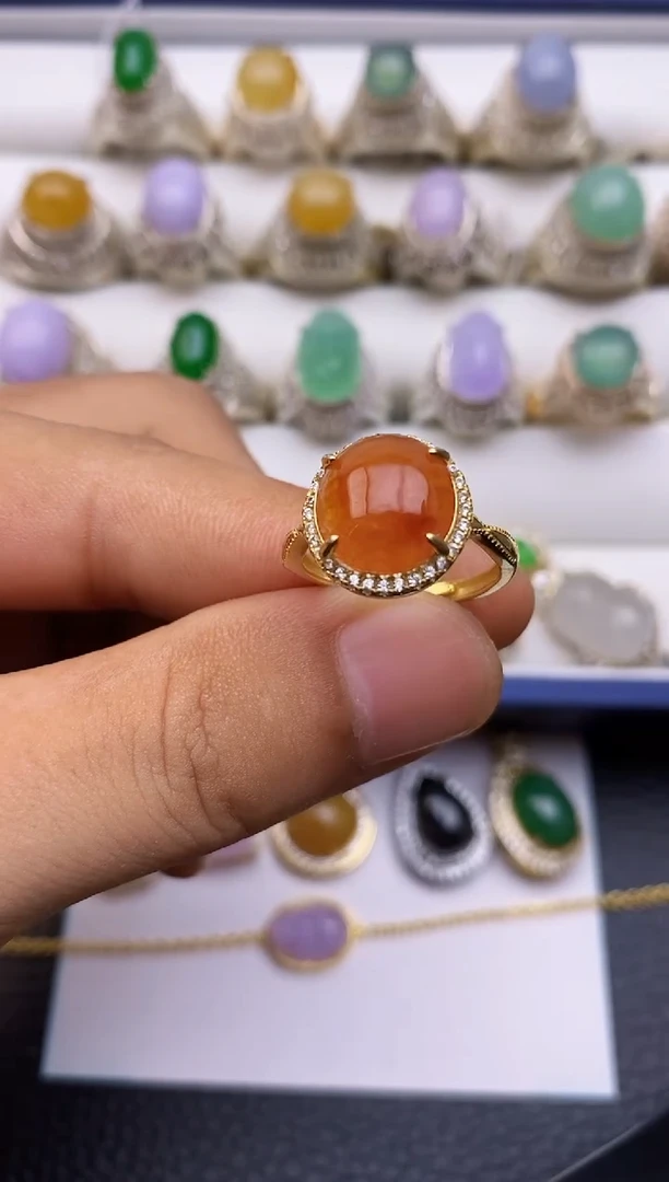 翡翠戒指银S925镶嵌/0029