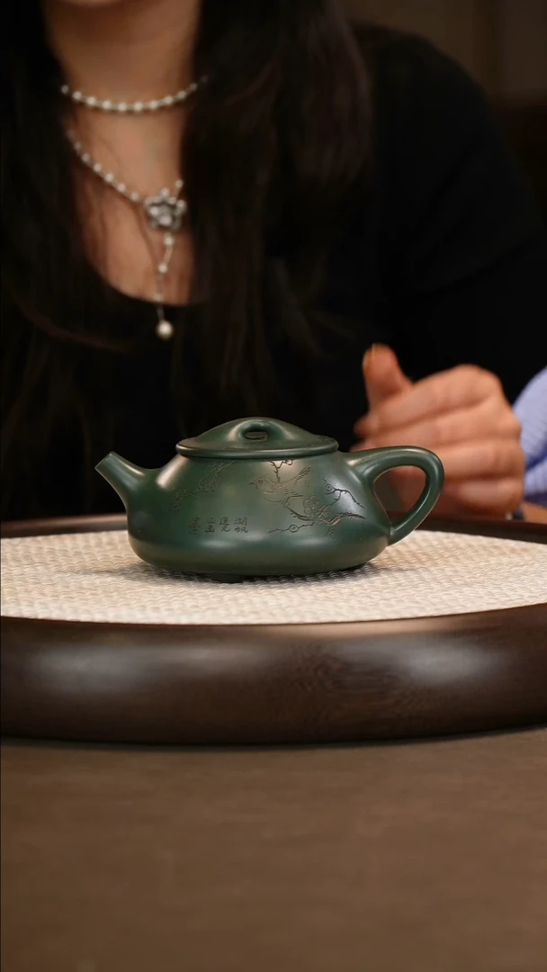 杨瑶芬 景舟石瓢 景舟绿泥300c/一对杯/办公杯/竹画