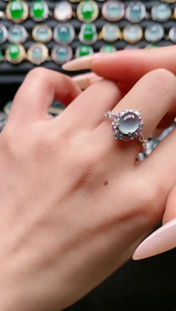 【闪购商品】翡翠戒指银S925镶嵌111111