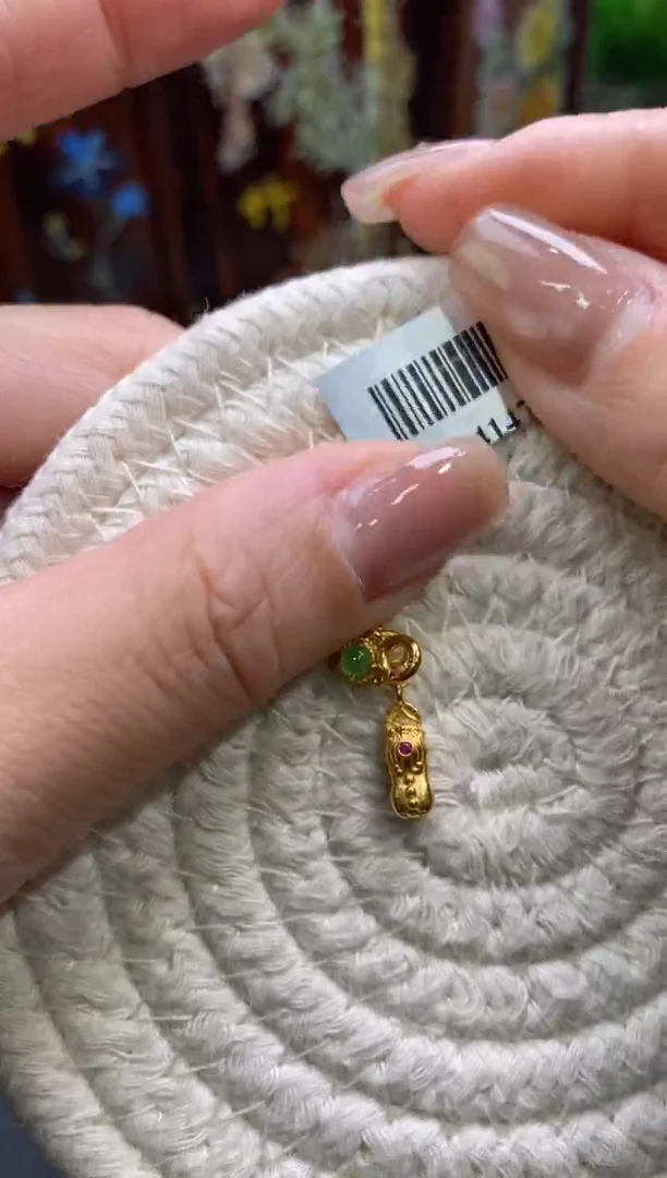 颈饰银S925镶嵌翡翠净货14147